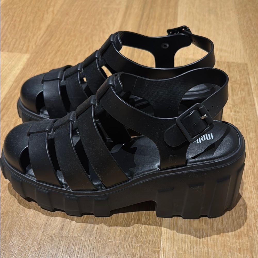 Melissa Black Strappy Sandals - Picture 2 of 5